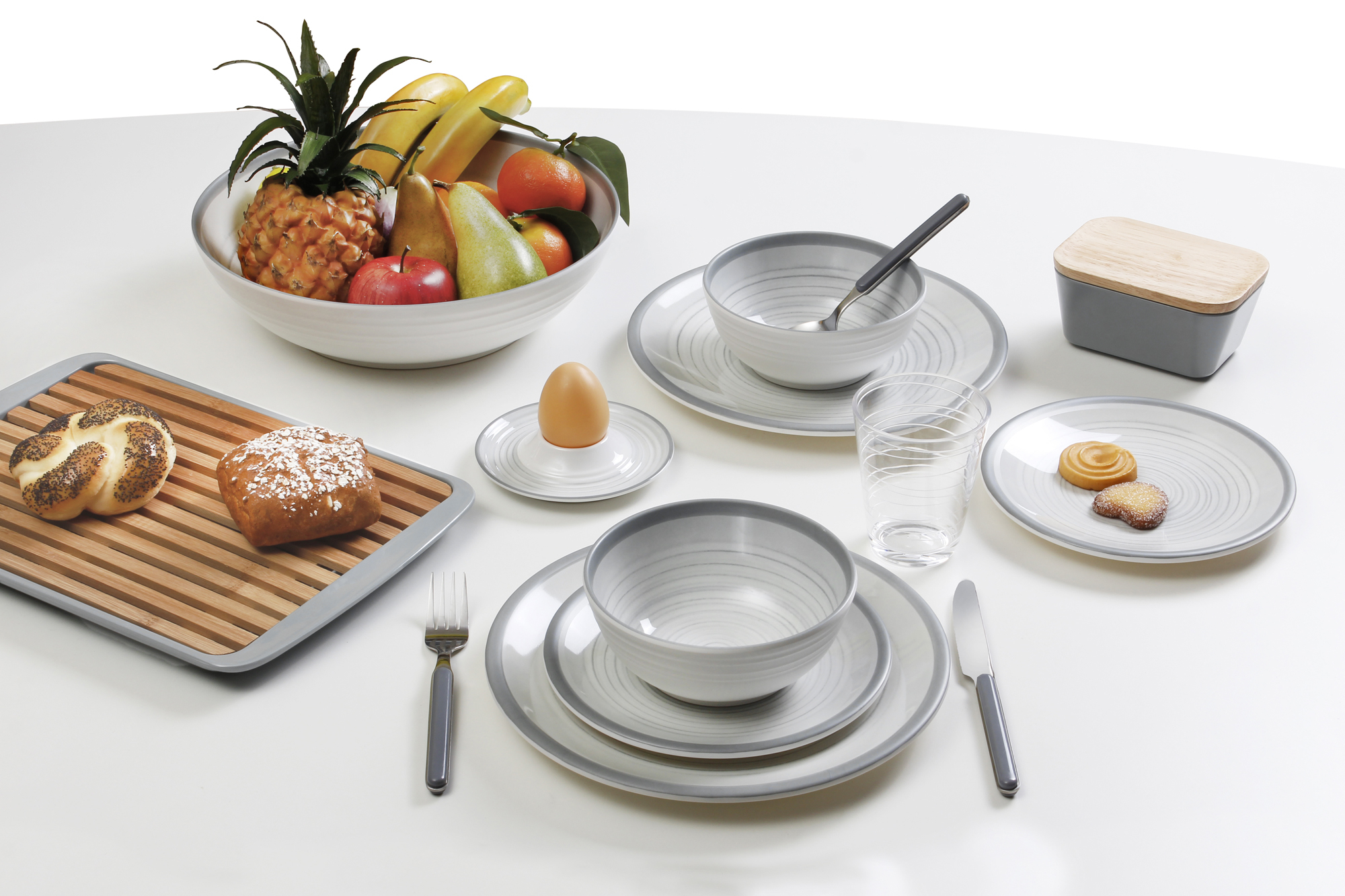 Bellagio 16-piece stackable outdoor dinnerware set - lunchbox - Afbeelding 9