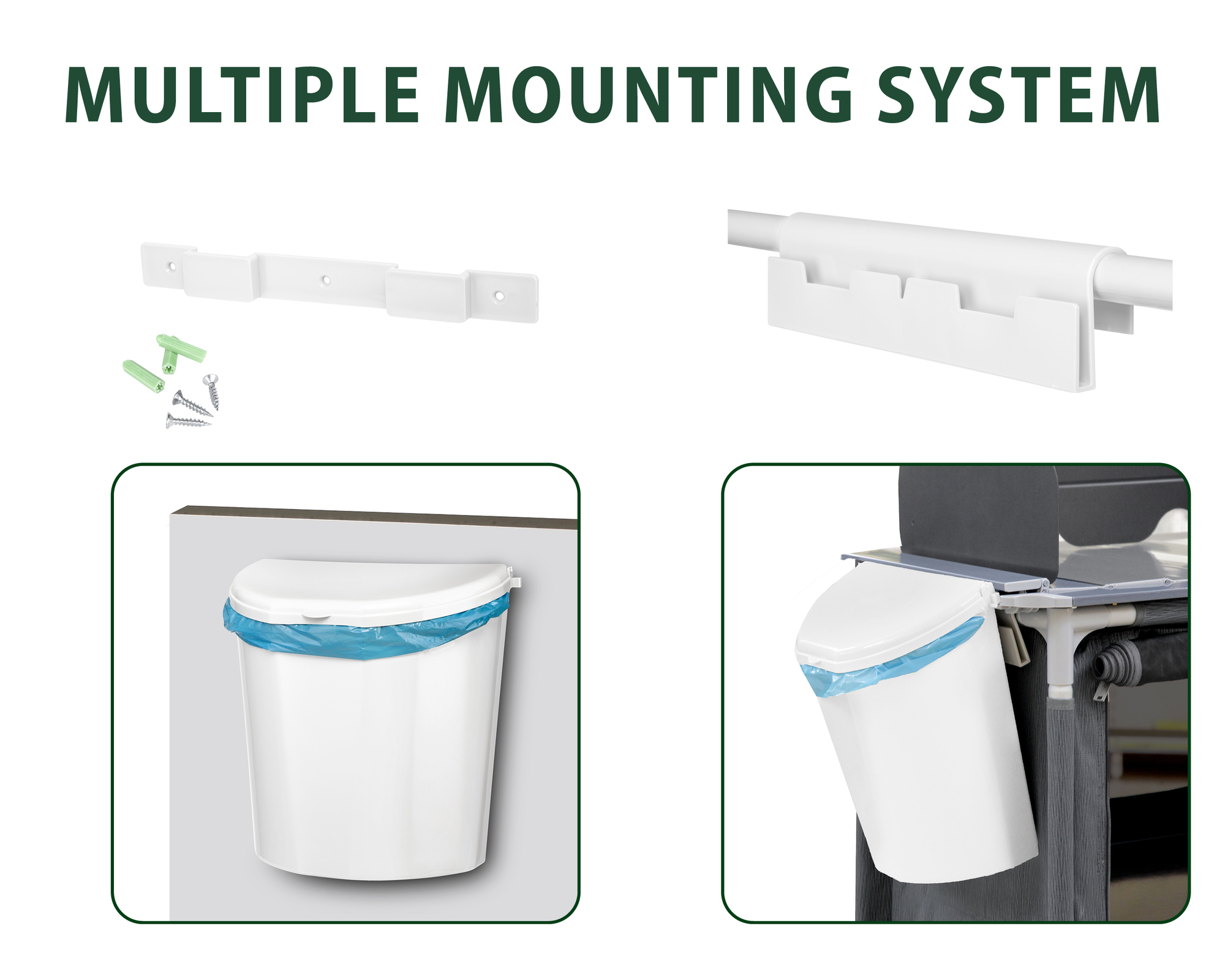 Pillar hanging waste bin - white - Image 8