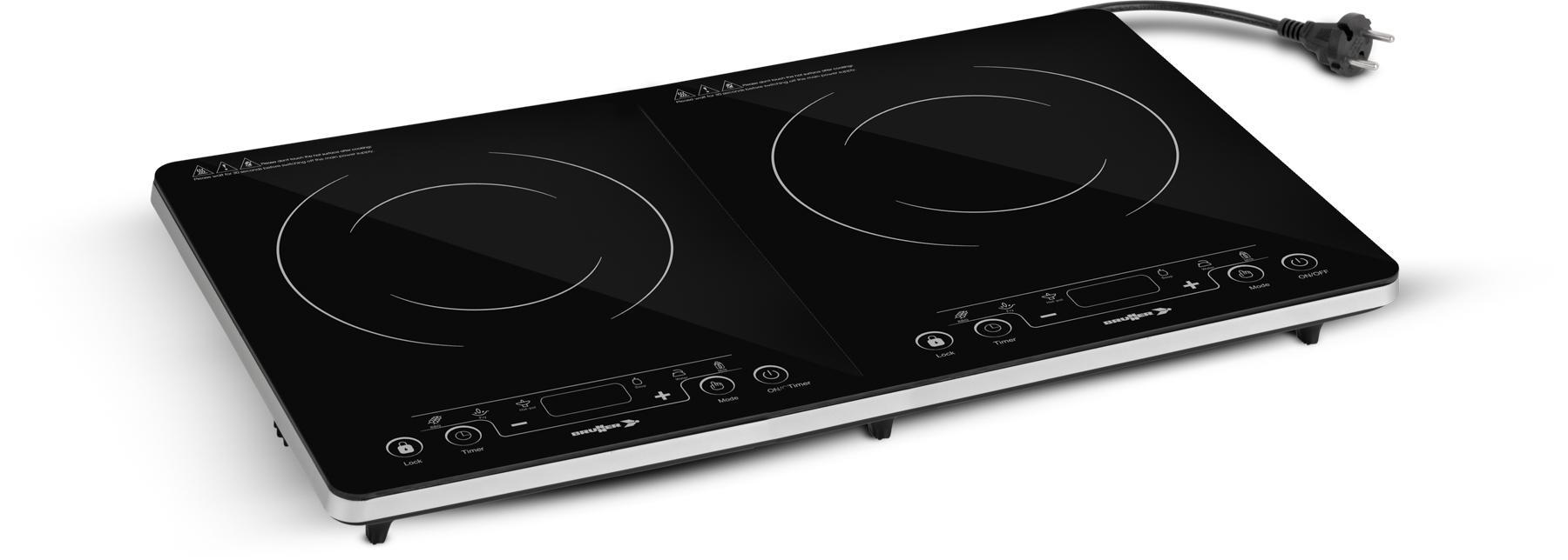 Hot point portable double induction cooktop