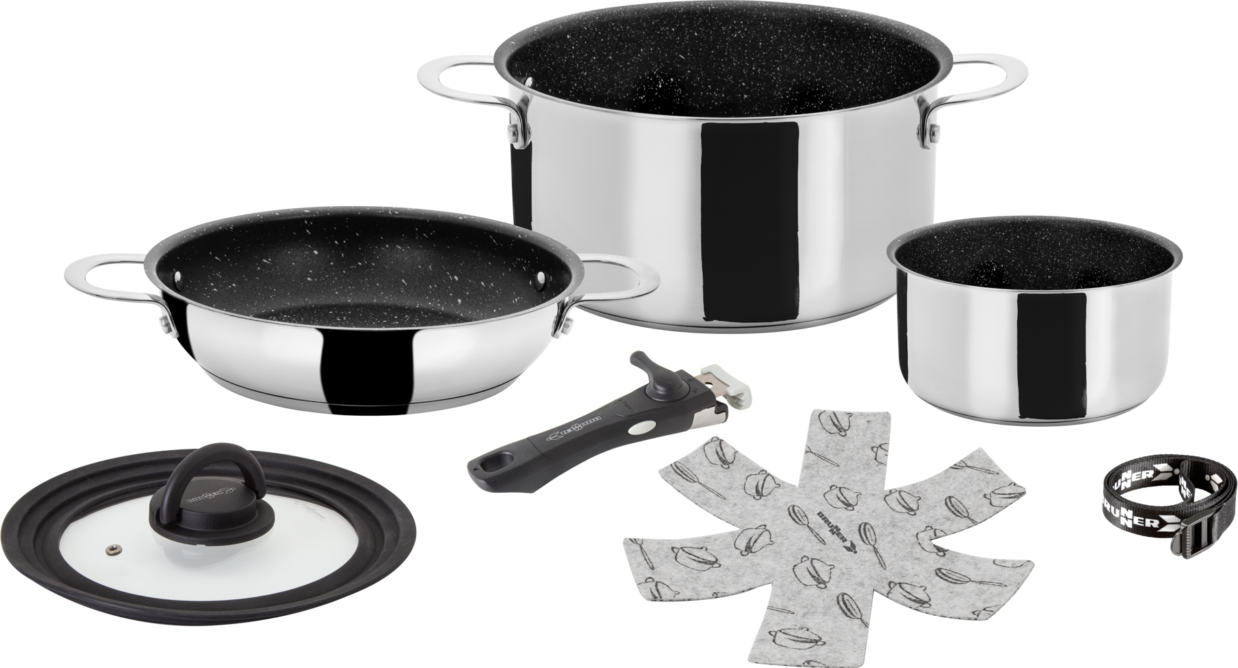 Popote academy vacum 5+1 stainless steel cookware set ø 22
