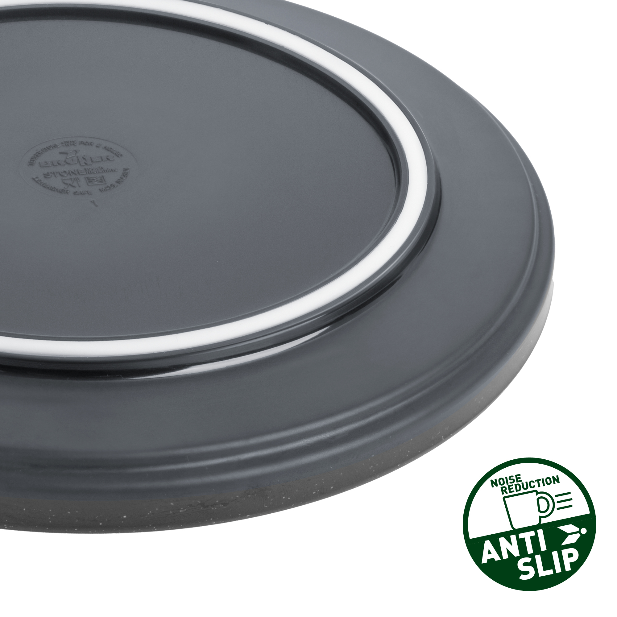 Odette 16-piece melamine dinnerware set double black - lunchbox - Image 2