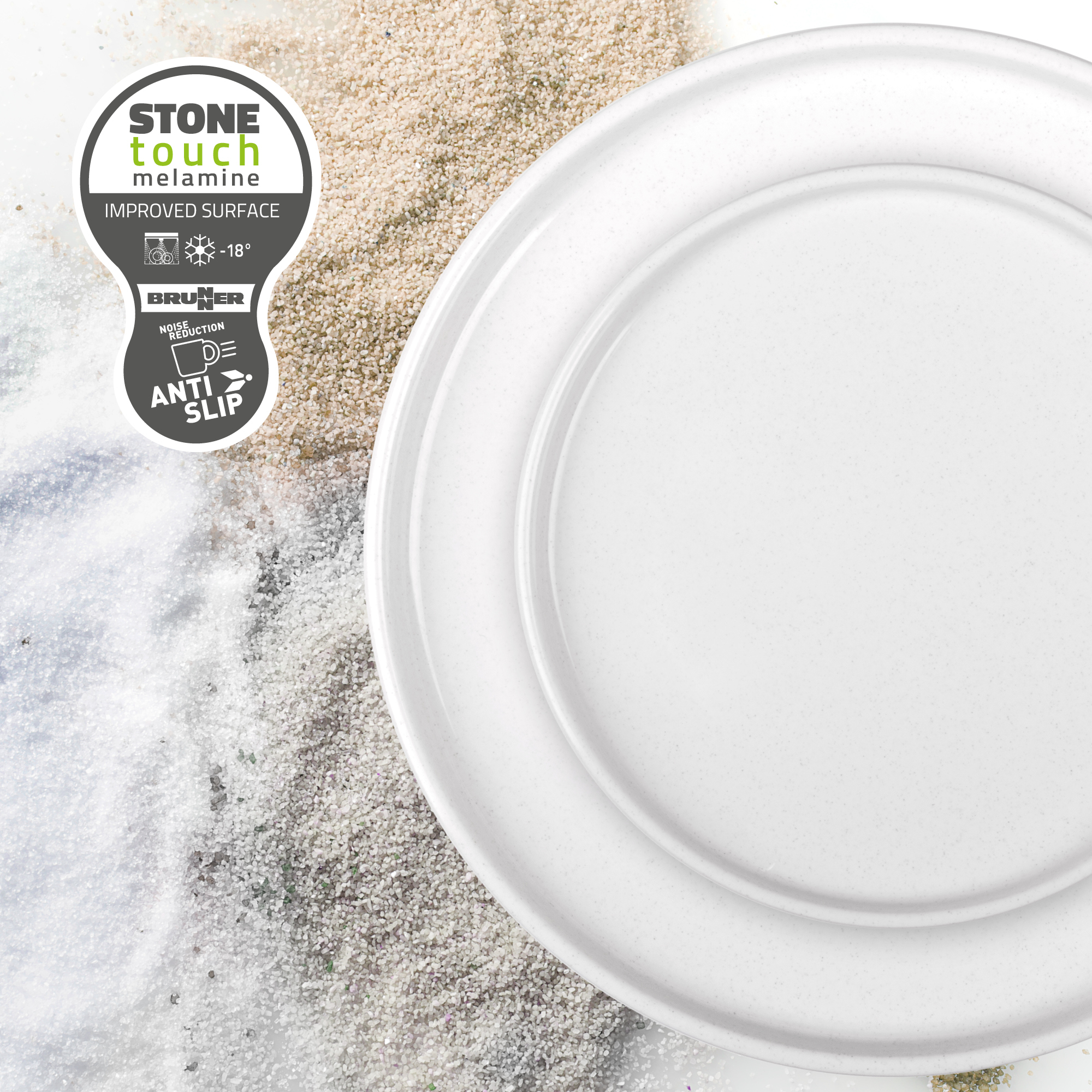 Odette 12-piece melamine dinnerware set - midday - Image 5