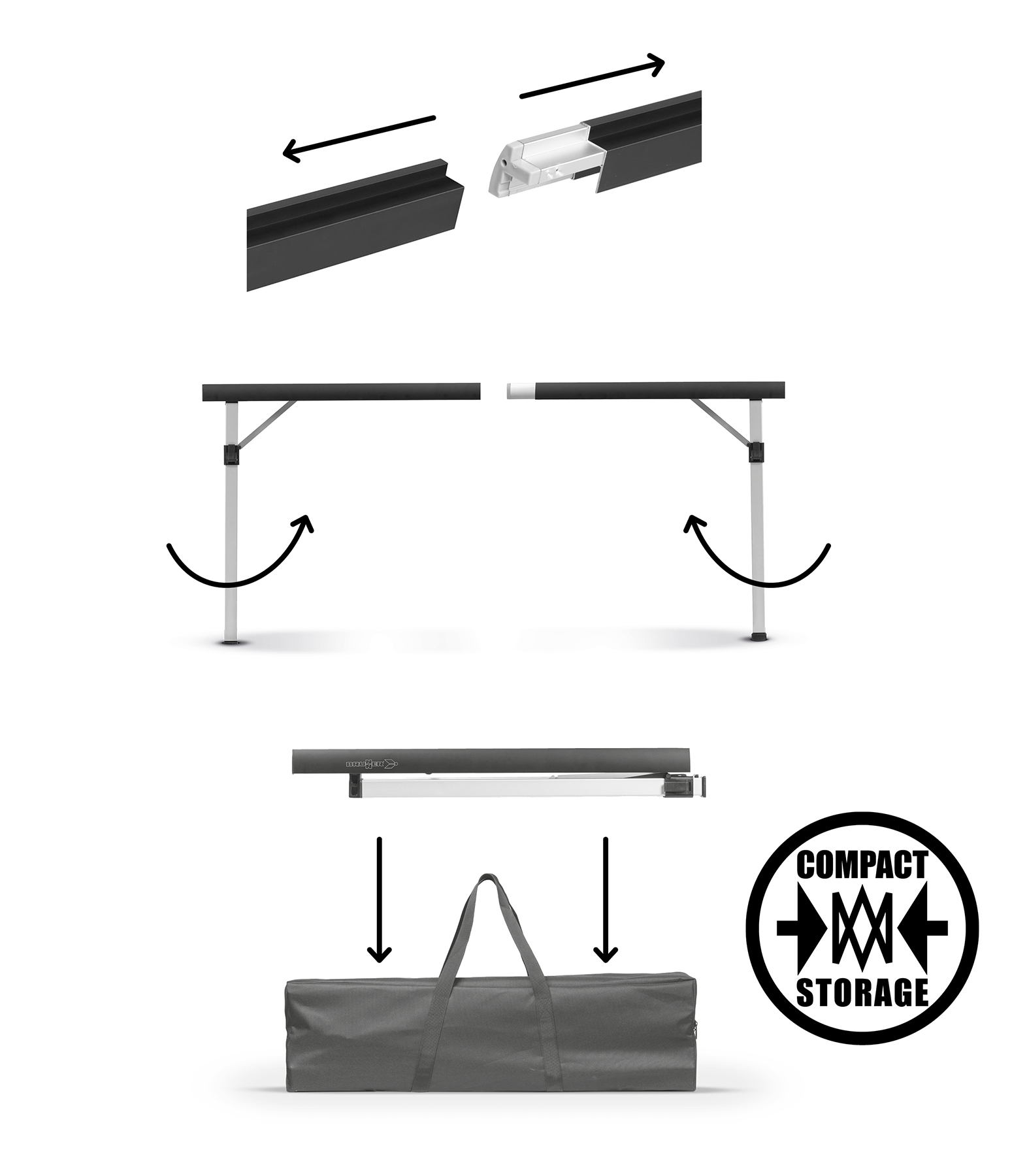 Titanium quadra compack 4 120.5 x 70 cm folding camping table - Image 9