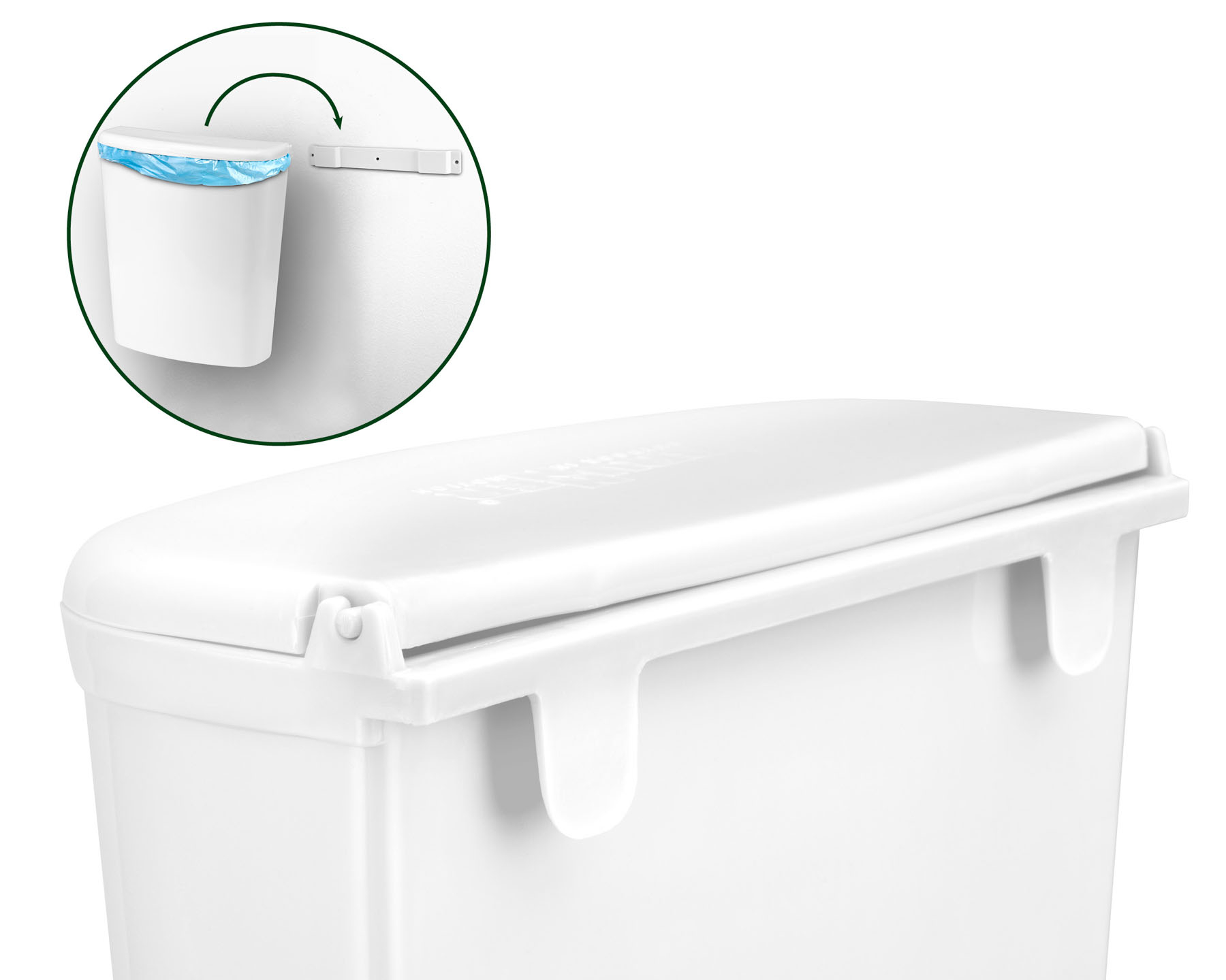 Pillar hanging waste bin - white - Image 7